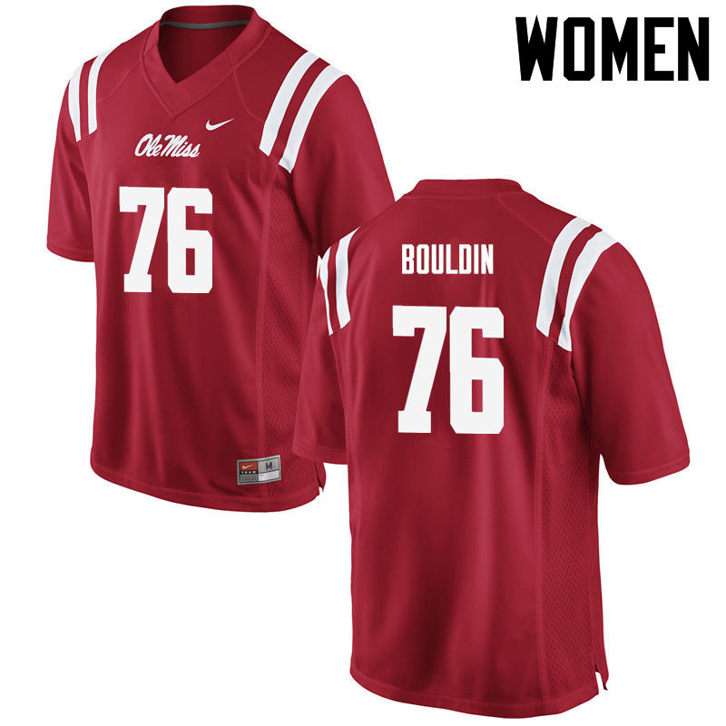 Daronte Bouldin Ole Miss Rebels NCAA Women's Red #76 Stitched Limited College Football Jersey WJQ0758ZG